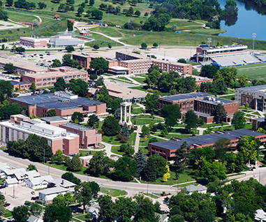Aerial shot of UNK campus